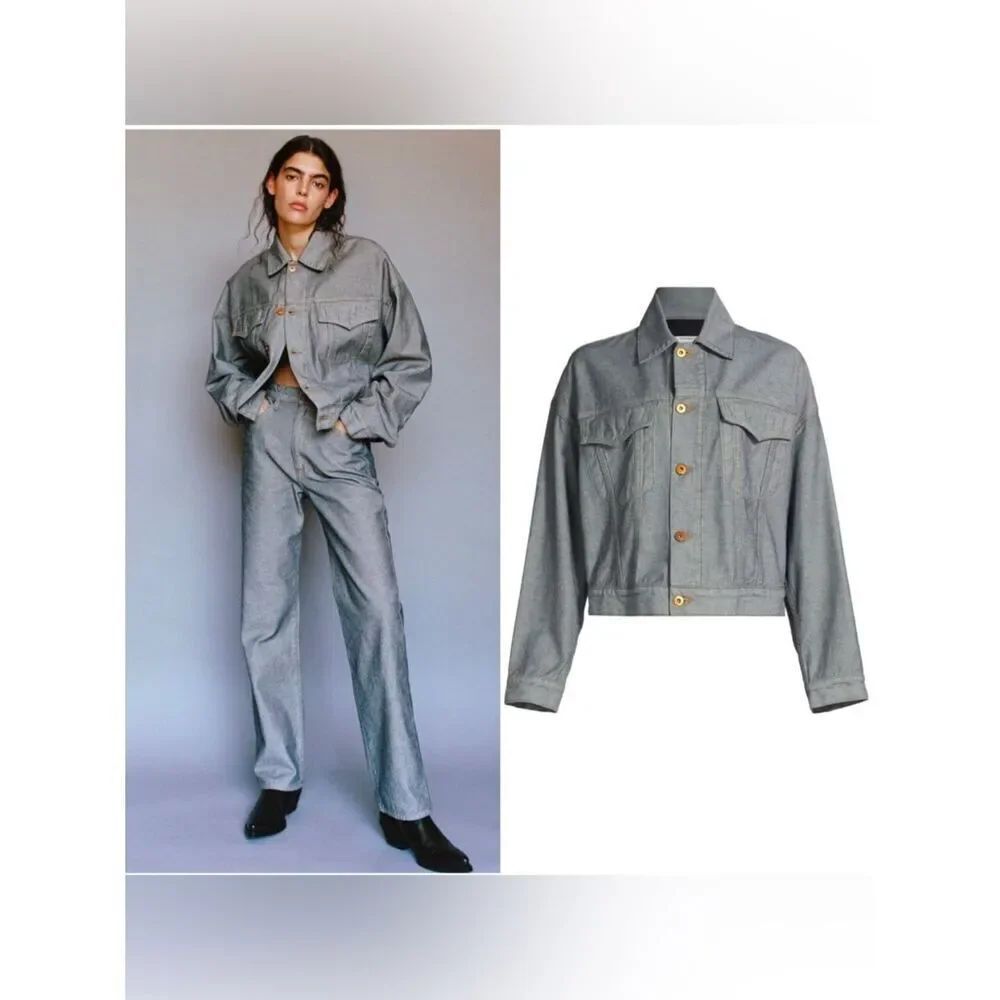 SLVRLAKE Detroit Trucker Oversized Denim Jacket in “Night Reverse”